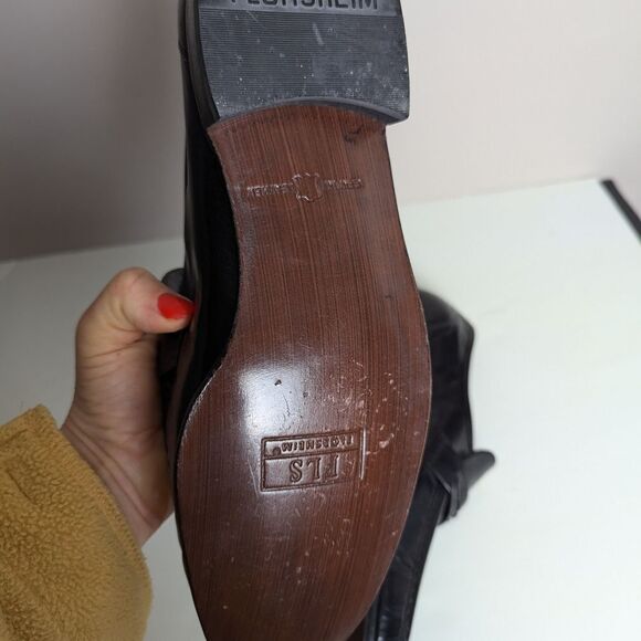 Men's Florsheim Como Flat Strap Loafers, Black Leather, Size 11 - Picture 8 of 9